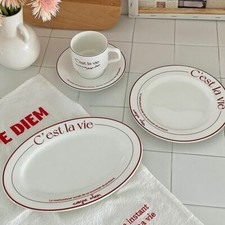 Rosso Lettere Piatto Ceramica
