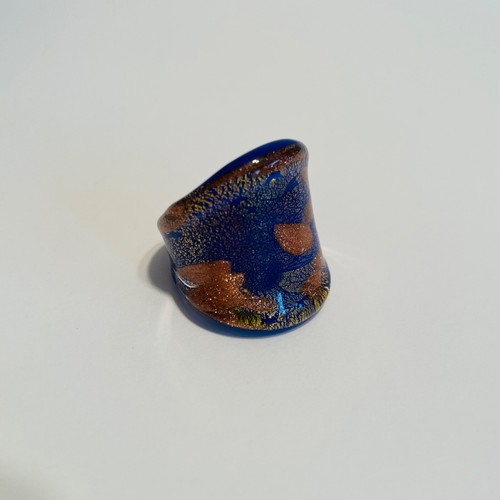 Anello vetro murano blu - in, di