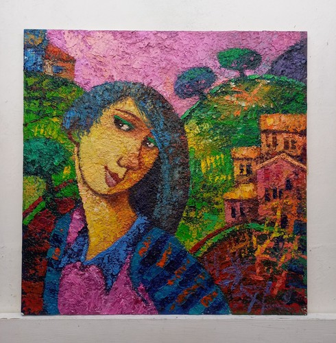 Quadro dipinto olio tavola - olio, su