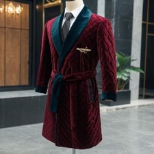 Burgundy Men's Smoking Jacket