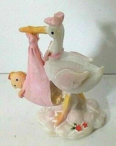 Nascita statua cicogna rosa - statua,