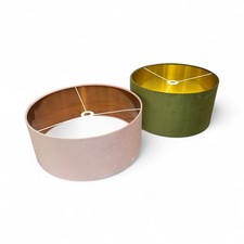 Paralume rosa per lampada da soffitto, tavolo, terra con rivestimento oro spazzolato, argento.