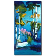 NOVAARTE quadro acrilico quadro alberi pittura astratta arte moderna betulla ORIGINALE