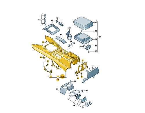 Console centrale nera nuova