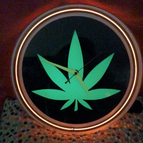 Wall clock ganja vinyl record - wall,