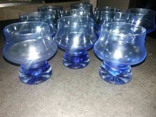 10 Bicchieri blu vetro da
