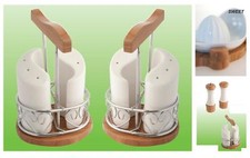 BOMBONIERA FANTASMINI SALE & PEPE in PORCELLANA con BASE LEGNO e METALLO SW5017