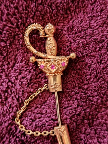 Spilla sciabola oro 18kt - sciabola,