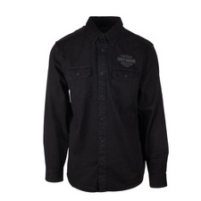 Harley-Davidson Camicia Uomo Sturgis Bar & Shield Blowout L/S Tessuto (S42)