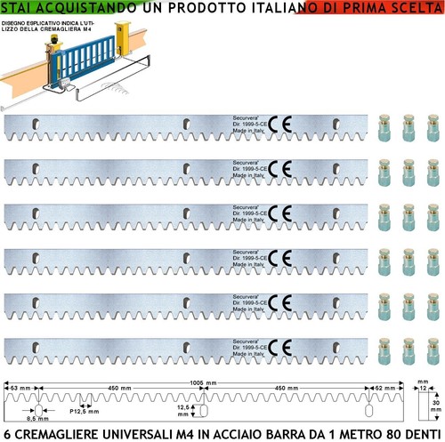 Barre cremagliera acciaio - barre,