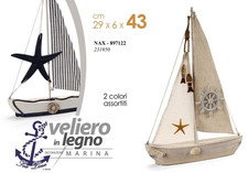 BARCA VELIERO DECORATIVO LEGNO