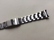 Cinturino in acciaio satinato tipo Oyster ansa curva 20mm watch band strap M307