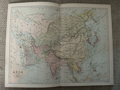 Stampa antica mappa asia - stampa,