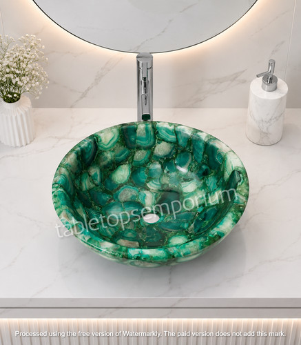 Lavabo con vaso agata verde - lavabo,