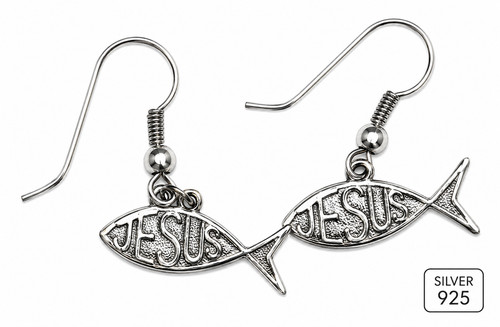Orecchini argento pesce - argento,