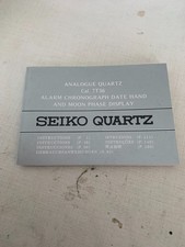 Seiko Analogue Quartz 7T36 Moon phase chronograph Booklet Istruzioni 1991 NUOVE