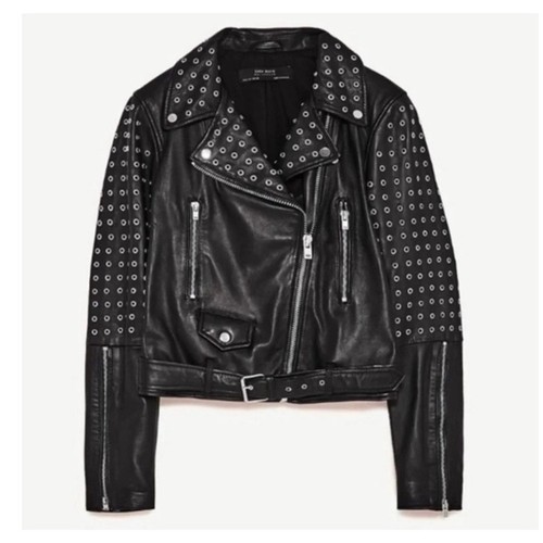 Zara giacca pelle borchie - pelle,