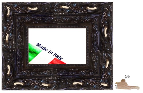 Cornice legno nera lucida - nera,