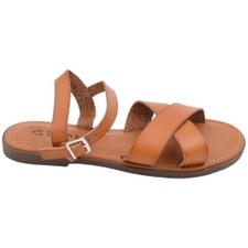Sandalo basso donna cuoio