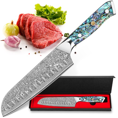Coltello damascato santoku - damascato,
