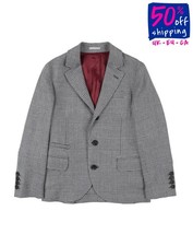 Giacca blazer bambino BRUNELLO CUCINELLI RRP€950 8 anni misto seta lino e lana a quadri