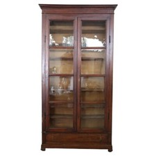 Grande libreria antica in legno di pioppo, XIX secolo