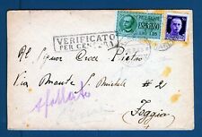 R. NAVE "MIRAGLIA" - 1943 - Foggia Verificato per censura