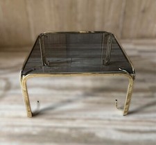 Tavolino In Ottone Con Vetro Fumè Anni 80 Modernariato Vintage Design