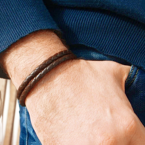 Bracciale cuoio intrecciato