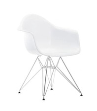 VITRA EAMES PLASTIC ARMCHAIR RE DAR SET 4 SEDIE BIANCHE