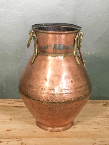 Antico vaso rame ottone - rame, e