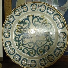 Antico Piatto SCI Laveno Verbanum Stone dipinto rinascimentale firmato