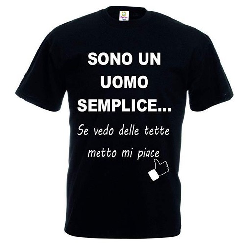 Shirt nera uomo scritta sono - uomo,