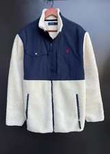 Giacca ibrida Polo Ralph Lauren crema sherpa pile antivento — taglia XL