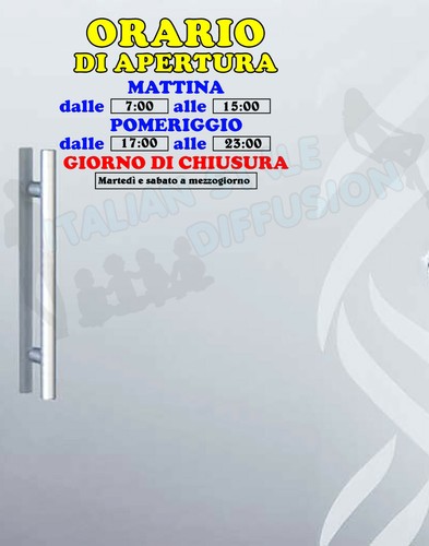 Adesivo negozio vetrina - vetrina, orari