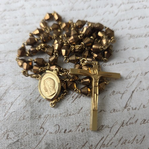 Rosario placcato oro - , perle