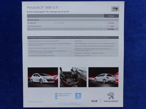 Peugeot 308 gti listino - gti,