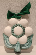 THUN VINTAGE - FORMELLA FIORE / GIRASOLE , BIANCO/VERDE, DA APPENDERE, CERAMICA