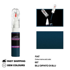 PER FIAT BLU DIPINTO DI BLU 687 Ritocco Penna Vernice Pennello Fix Kit Graffi...
