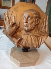 SCULTURA A BASSORILIEVO ORIGINALE "SAN FRANCESCO" DI MARIO DONIZETTI