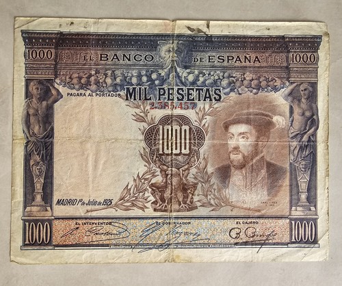 Billete 1000 pesetas 1925 - billete,