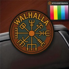 Bussola Vichinga Vegvisir Rune Nordiche Adesivo Walhalla Mistico 12x12cm