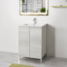 Mobile Bagno con Lavabo a Terra 60x45 cm in Ceramica con 2 Ante Vari Colori