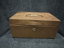 Cassetta di cassa vintage Bright Star Cabinet Co New York City in metallo senza chiave 8,5x4x5,5"