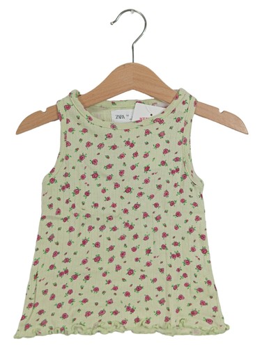 Zara top bambina verde fiori - zara,