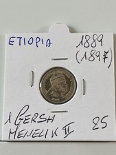 Scegli Etiopia 1 Gersh Menelik Argento II dal 1889 al 1891 Moneta Silver  Birr