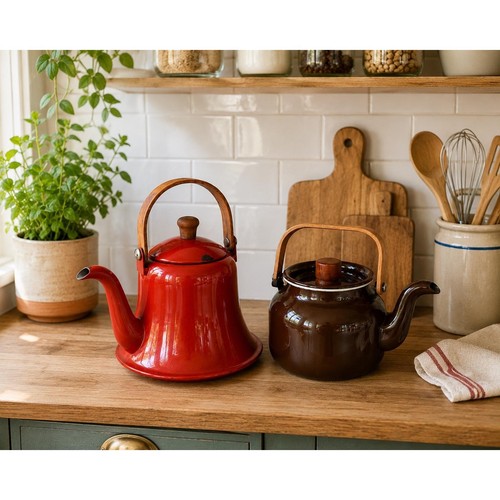 Set teiera smaltata - , vintage