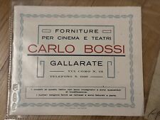Gallarate Carlo Bossi Sedie Poltrone Teatro Cinema Muto Catalogo Busta Anni 20
