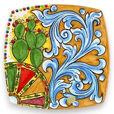 Piatto da appendere o svuota tasche in ceramica Caltagirone, h 26 x 26 cm ca. de