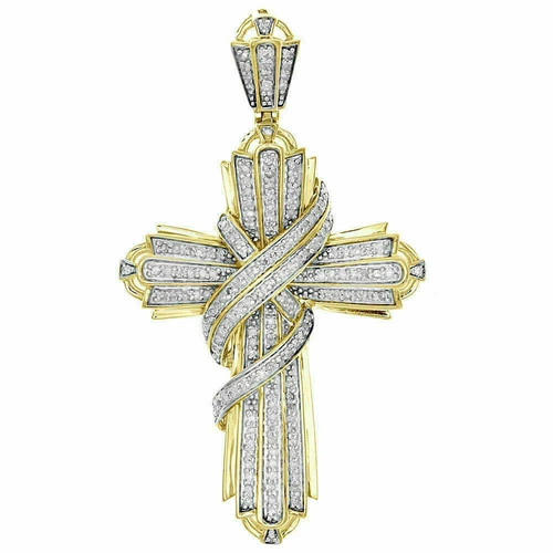 Ciondolo uomo croce diamantata